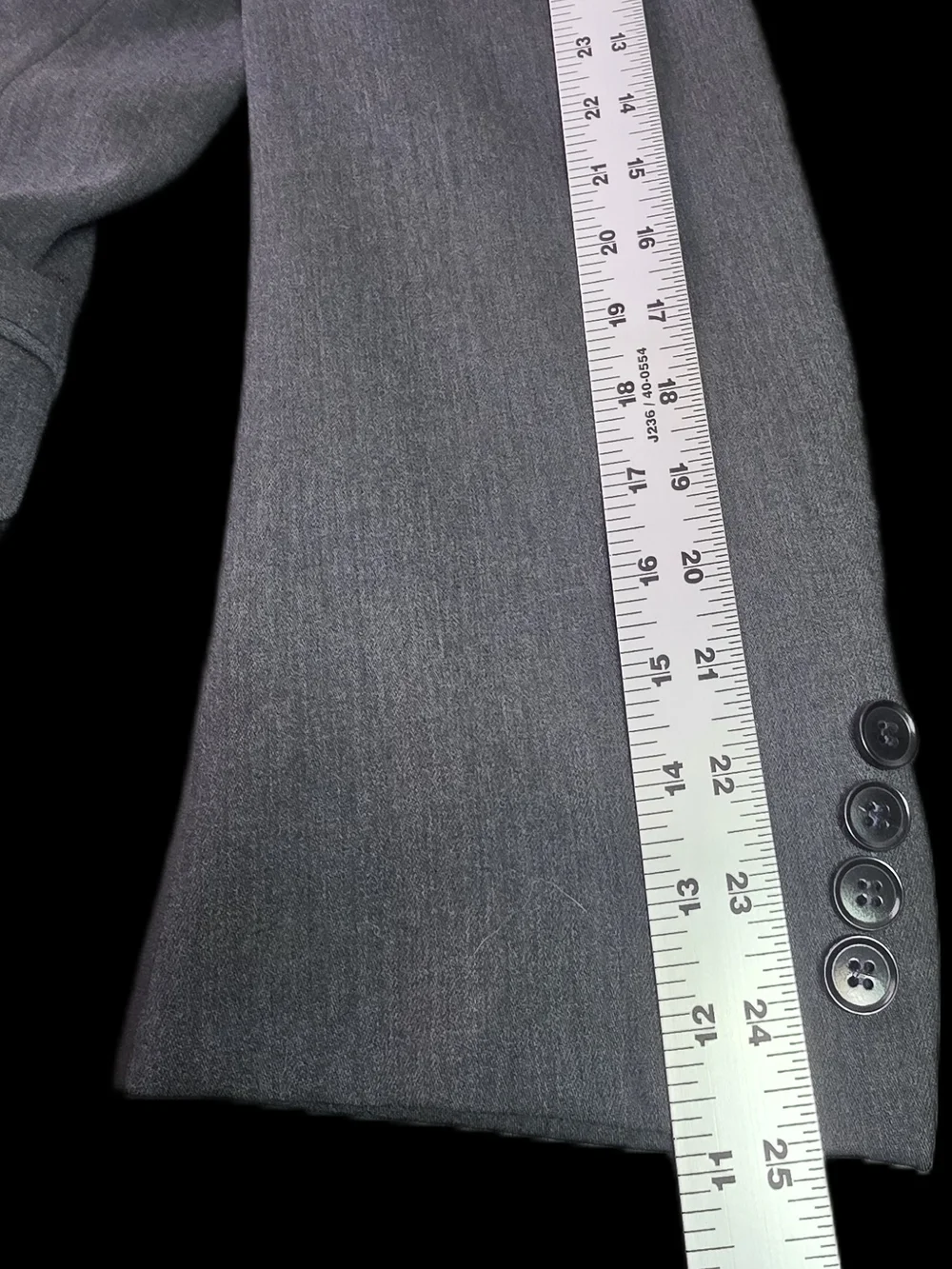 Vintage Hugo Boss Rossellini Suit Jacket Blazer Gray 100% Virgin Wool Mens 40R
